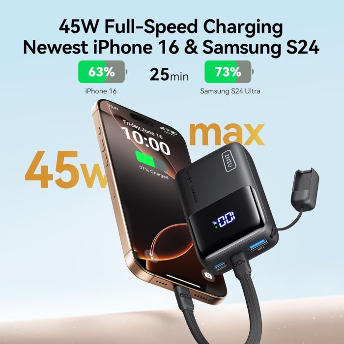 	INIU Mini 10000mAh Power Bank – 45W Fast Charging USB-C Portable Charger