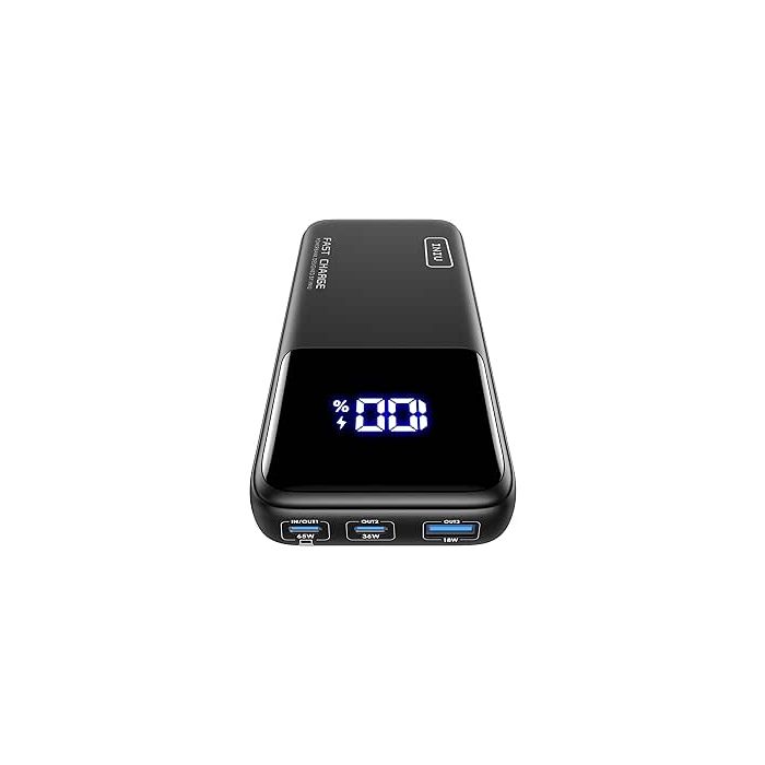 INIU 65W 20000mAh Portable Charger for Laptop & Phone, Power Bank with PD QC Fast Charging (USB-C in/Out) - High Capacity Electronics Battery Pack for iPad, Samsung, Travel, Camping, Hiking